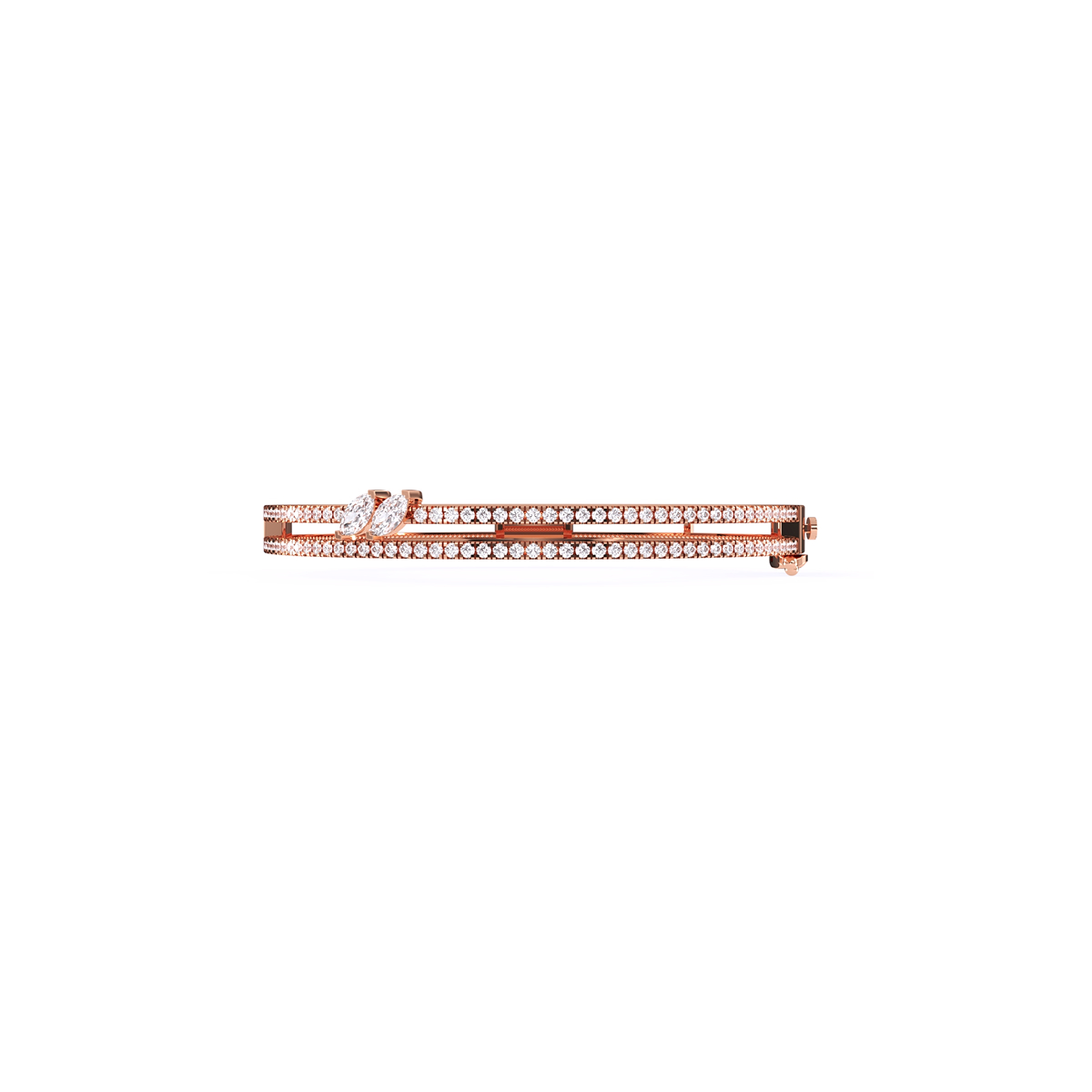 Stackable Two Row Round Diamond Bracelet